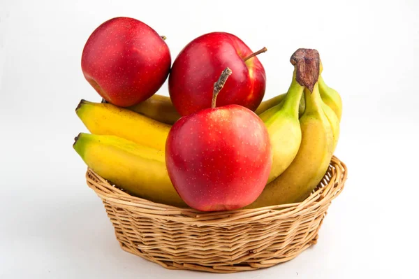 Mele Vicino Banane Vicino Frutti — Foto Stock