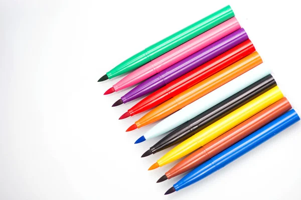 multi-colored markers. markers for drawing. office supplies store. drawing school. drawing tool