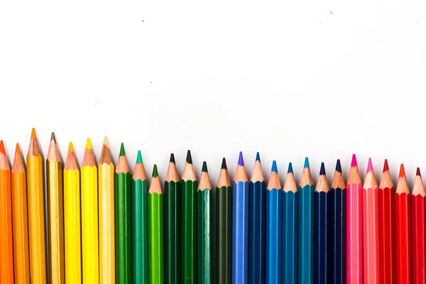 Kolorowe Ołówki Bliska Ołówki Rysowania Kolorowe Ołówki — Zdjęcie stockowe
