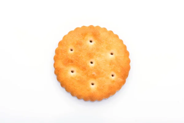 Crackers Närbild Kex Vit Bakgrund — Stockfoto