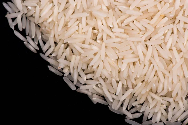 Nasi Menutup Beras Pada Latar Belakang Hitam — Stok Foto