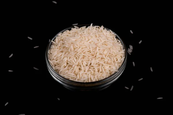 Rice Closeup Rice Black Background — Stock Photo, Image