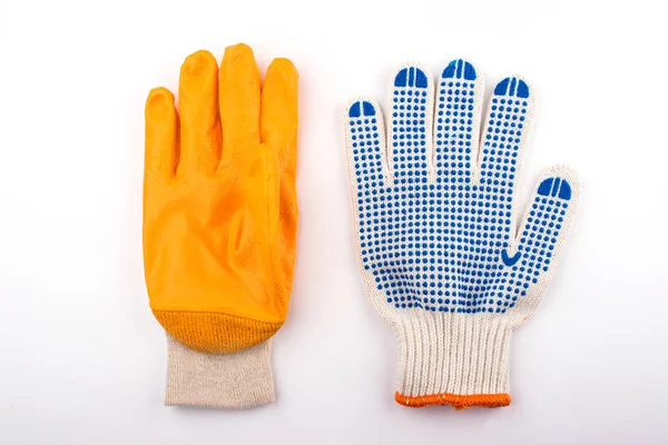 手套的工作 手套关闭 手部保护 — 图库照片