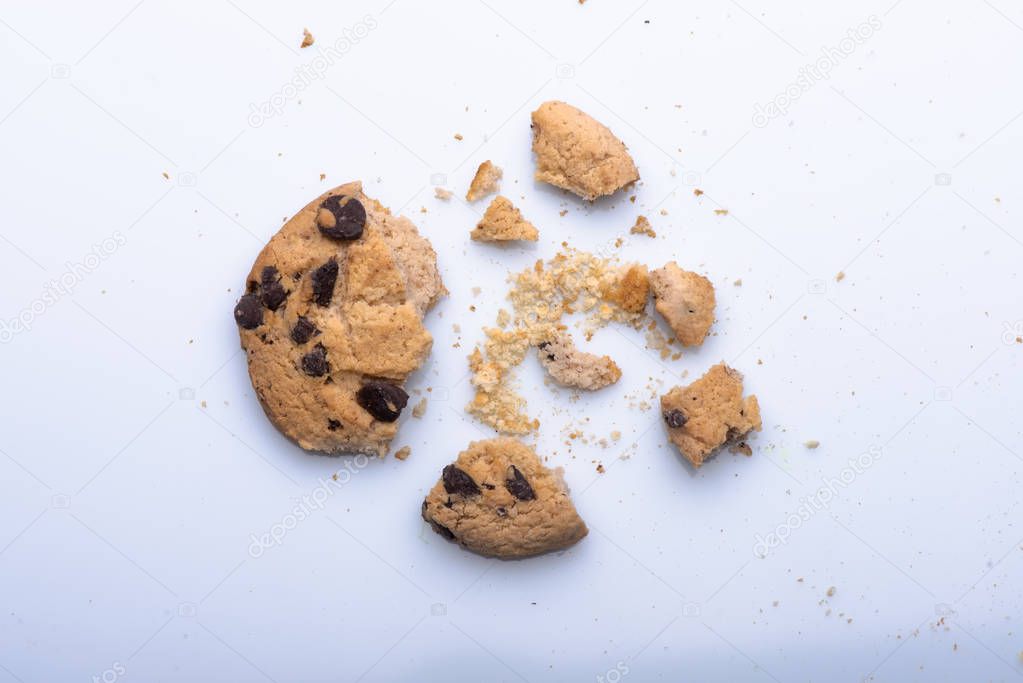 cookies closeup. broken cookies. cookie crumbs. dessert