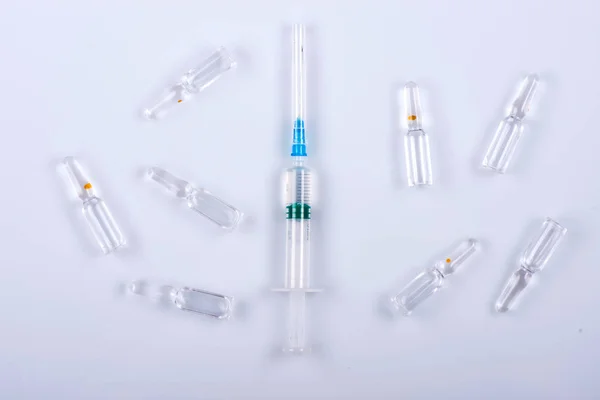 Syringe Close Injection Vial — Stock Photo, Image