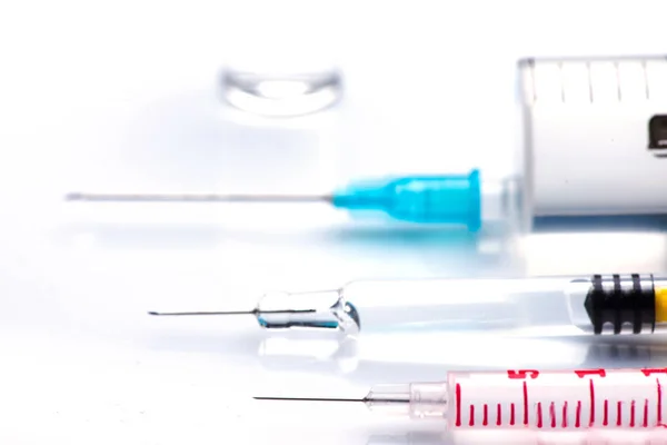 Syringe Close Ampoules Injection Royalty Free Stock Images