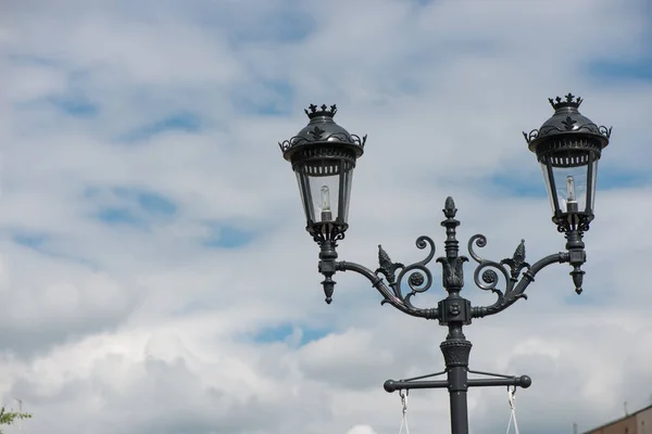 lamp on the street. pillars with lighting. street lamp