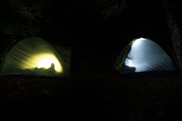 tourist tents in nature
