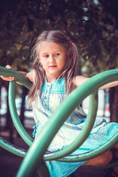 Cute Little Girl Playground — Stock Photo, Image