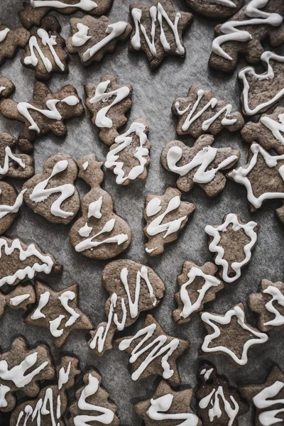 Biscoitos Baunilha Folha Papel Assar Branco — Fotografia de Stock