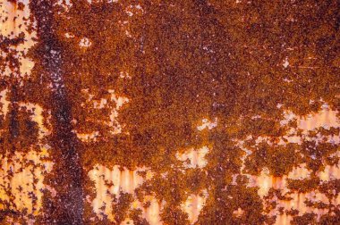 Paslı metal eski yüzey tasarımı için boyalı. Metal doku veya arka plan.