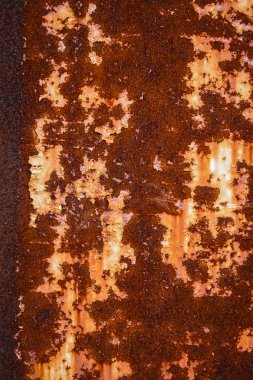 Paslı metal eski yüzey tasarımı için boyalı. Metal doku veya arka plan.