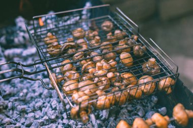 Fried mantar ızgara.