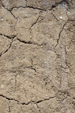 Kil ve saman yapılmış eski bir ev eski bir duvar dokusu.