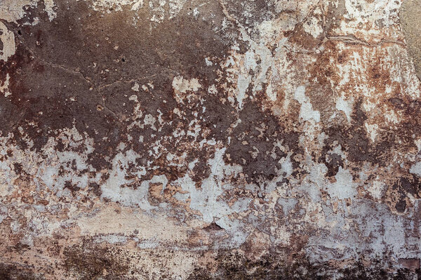 Cracked and peeling paint old wall background. Classic grunge texture