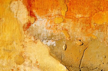 Eski beton duvar çatlaklar. Tasarım için renkli arka plan.