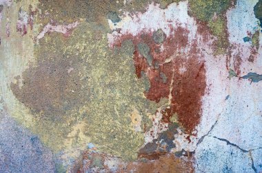 Çatlak ve eski duvar arkaplanı boyası soyulmuş. Klasik grunge dokusu