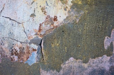 Çatlak ve eski duvar arkaplanı boyası soyulmuş. Klasik grunge dokusu