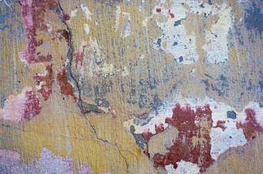 Çatlak ve eski duvar arkaplanı boyası soyulmuş. Klasik grunge dokusu