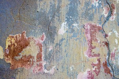 Çatlak ve eski duvar arkaplanı boyası soyulmuş. Klasik grunge dokusu