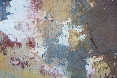 Çatlak ve eski duvar arkaplanı boyası soyulmuş. Klasik grunge dokusu