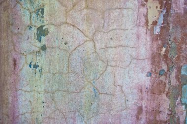 Çatlak ve eski duvar arkaplanı boyası soyulmuş. Klasik grunge dokusu