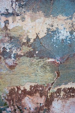 Çatlak ve eski duvar arkaplanı boyası soyulmuş. Klasik grunge dokusu