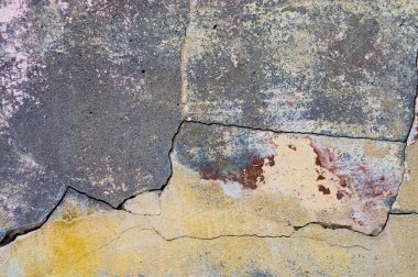 Çatlak ve eski duvar arkaplanı boyası soyulmuş. Klasik grunge dokusu