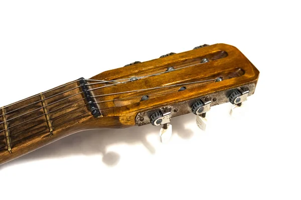 Detalhe Guitarra Acústica Antiga — Fotografia de Stock
