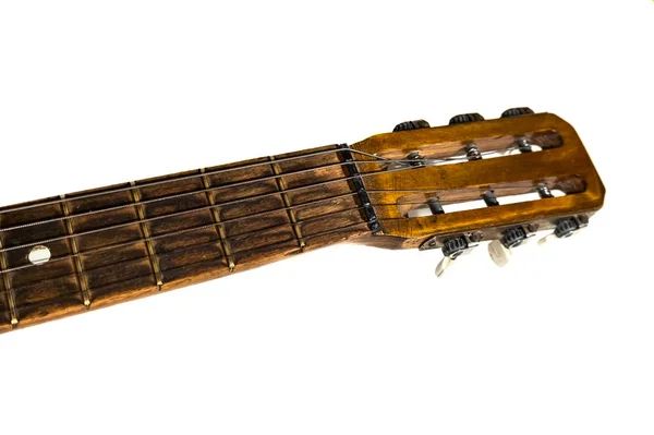 Detail Einer Alten Akustischen Gitarre — Stockfoto