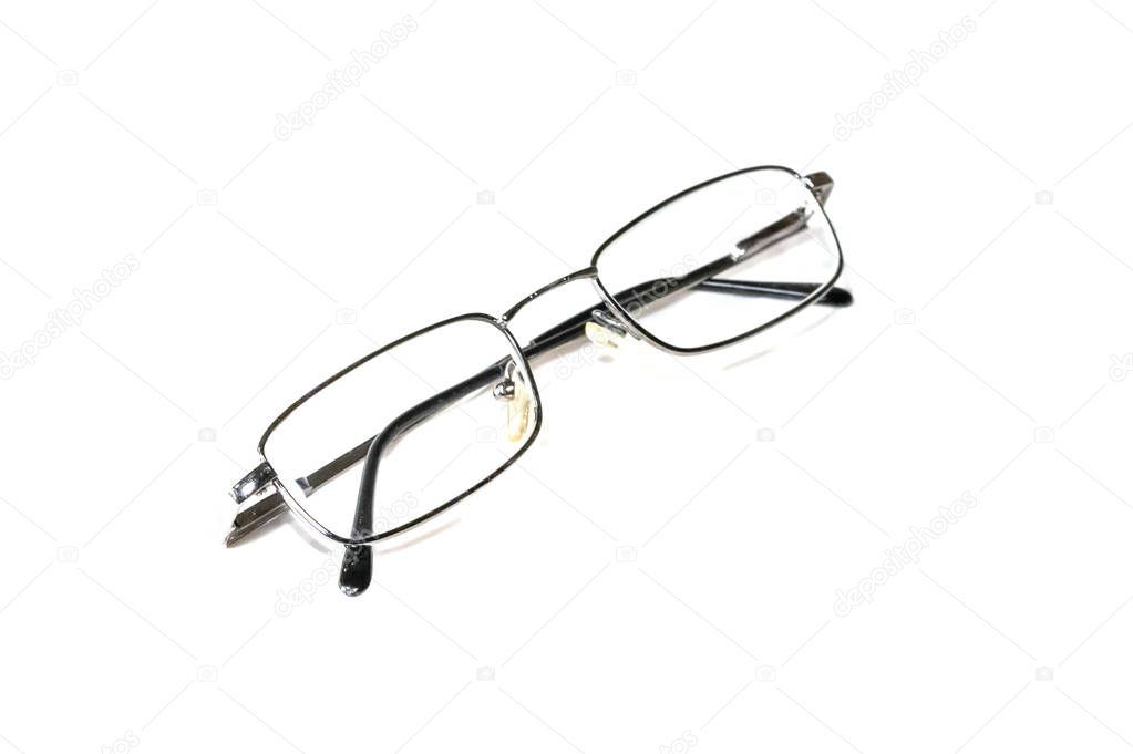Classic Fashion optical eyeglasses isolated on white background