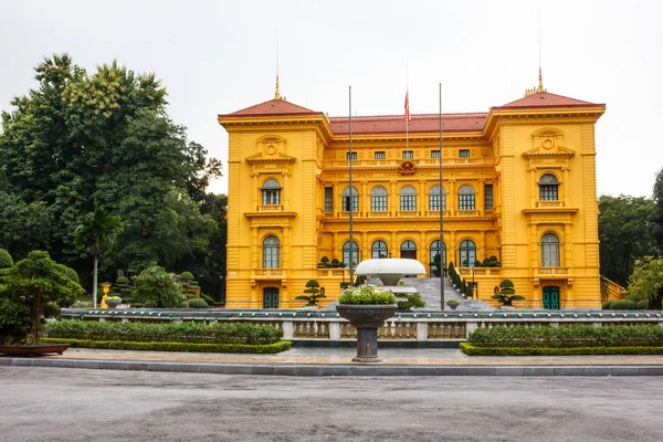 Presidential Palace Vietnam Hanoi Three Storied Mustard Yellow Building Built — Stock Photo, Image