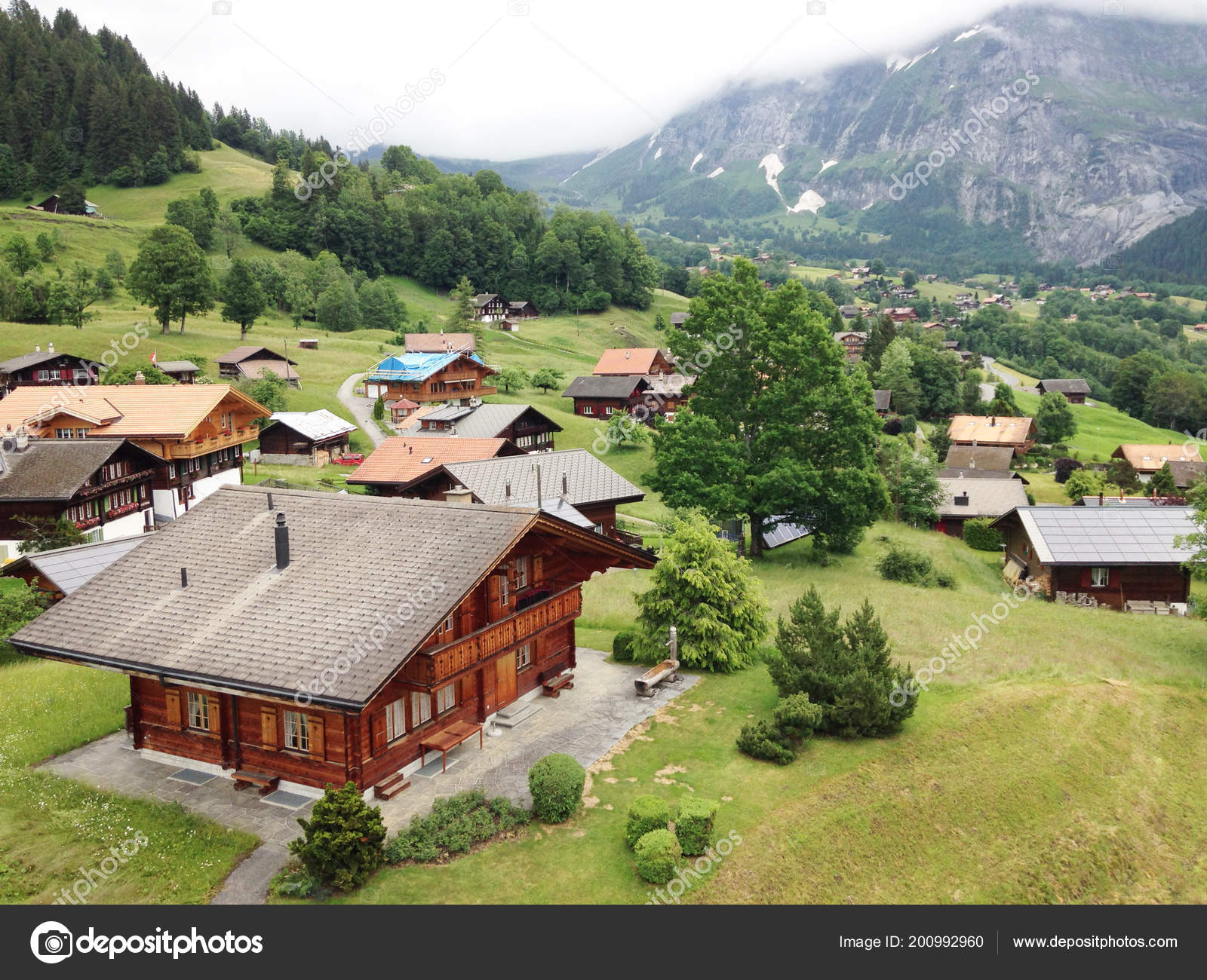 Beautiful Panoramic View Grindelwald Scenery Landscape Bern Canton Switzerland Europe Beautiful Panoramic View Grindelwald Scenery Landscape Bern Canton Switzerland Europe