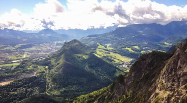 Manzara Salzburg görünümü Havzası teleferik, Untersberg, Salzburg, Avusturya, Avrupa.
