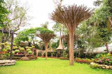 yeşil çim ve çiçek, bahçeleri, Doi Tung, Chiang Rai, Tayland dekorasyon süper ağacı bahçeleri peyzaj süs