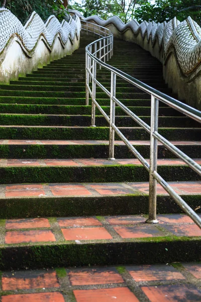 Corrimão Segurança Ajuda Subir Duas Escadas Dos Guardiões Naga Até — Fotografia de Stock