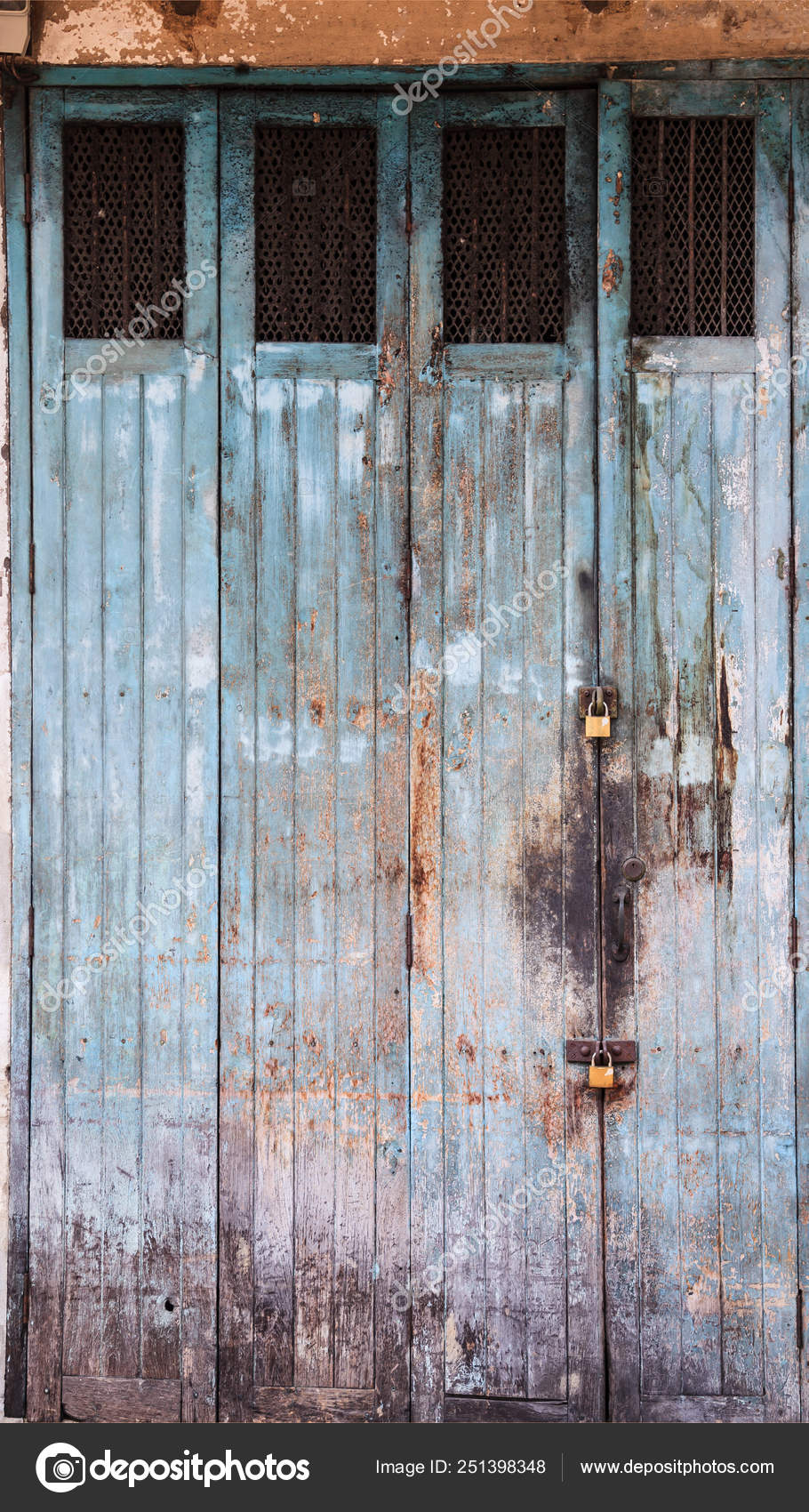 Vintage Retro Wooden Door Store Front Home Interior