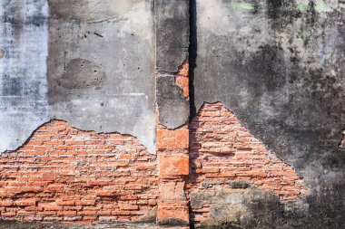Vintage yaşında kırmızı kahverengi renk mimari dokulu detaylı kil taş tuğla blok duvar yapısal iç tasarım dış küflü duvar, duvar kağıdı, fon, tuğla, arka plan kavramı için pişmiş