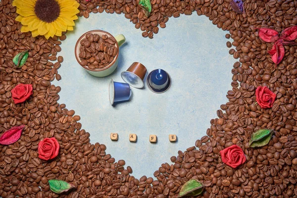 picture of a coffee heart and flowers smell