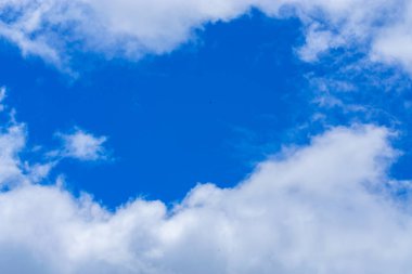  Mavi gökyüzü ve bulutlar web tasarımında boş alan ile.