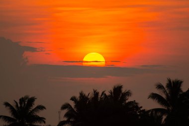 Altın ışık parlıyor gökyüzünde.