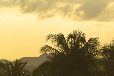 Sabah gökyüzü güneş ışığı ile.