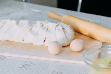 Strudel işlem pişirme fındık, malzemeler,