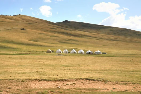 Ger Acampamento Grande Prado Ulaanbaatar Mongoli — Fotografia de Stock