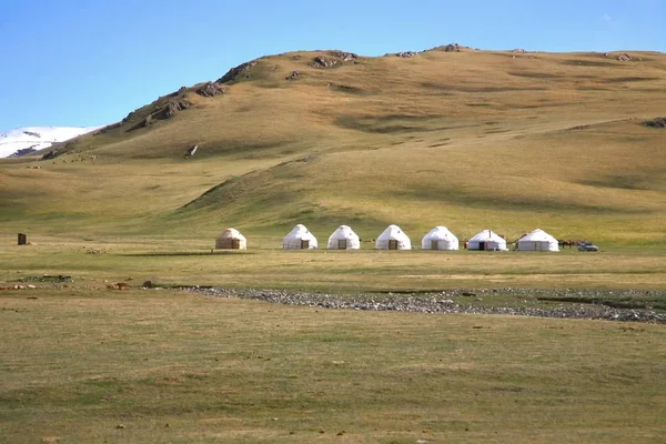 Ger Acampamento Grande Prado Ulaanbaatar Mongoli — Fotografia de Stock