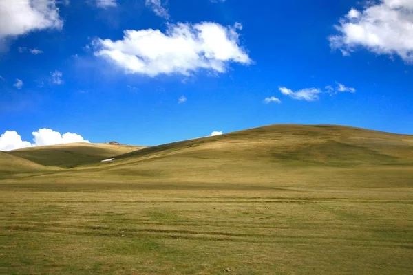 Grande Prairie Avec Ciel Bleu Oulan Bator Mongolie — Photo