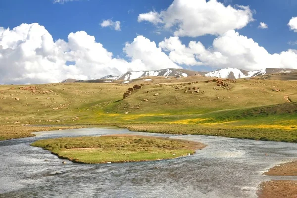 Sträckningen Vackra Natursköna Från Bishkek Till Låt Kul Sjö Naryn — Stockfoto