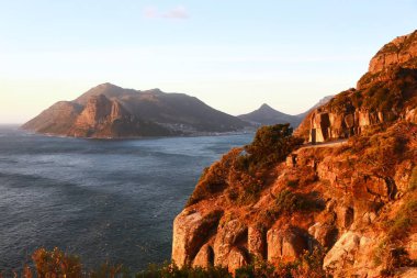 Chapman'ın zirve Hout Bay ve Noordhoek arasında Atlantik kıyısında güzel bir gösterim, Cape Town, Güney Afric dünyada sürücüdür