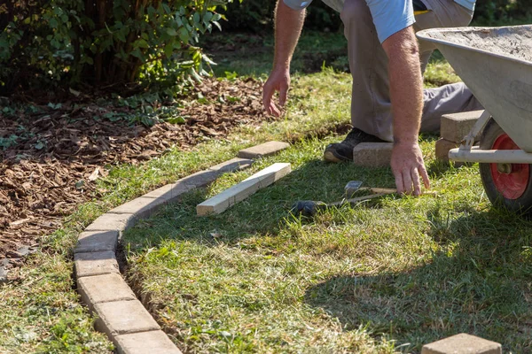 Paving Lawn Edge Garden — Stock Photo, Image