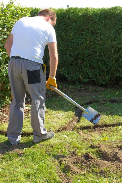 Create Lawn Edge Garden Stock Photo